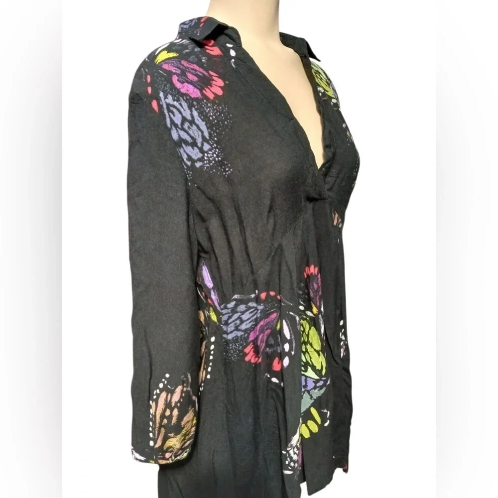 Free People Field Of Butterflies Printed Hi-Low Tunic Black Size S - Picture 16 of 16
